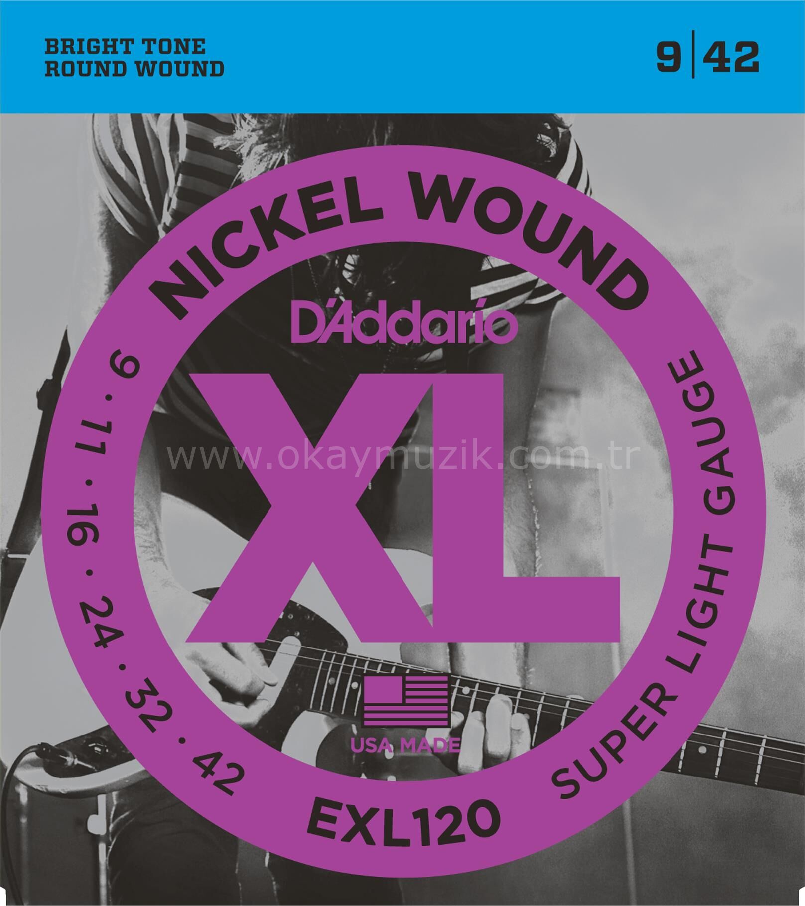 Daddario Exl 120 Elektro Gitar Tel Seti, XL, 9-42, Super Light