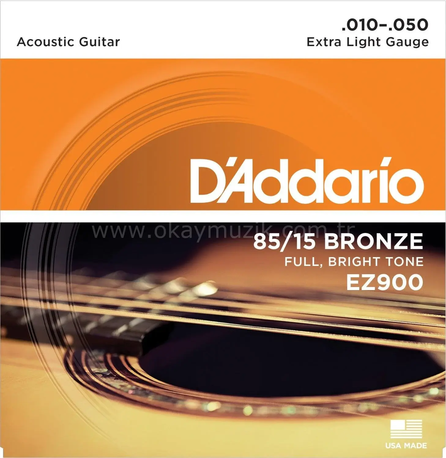 DADDARIO EZ900 AKUSTİK GİTAR TEL SETİ, 85/15 BRONZE, EXTRA LIGHT