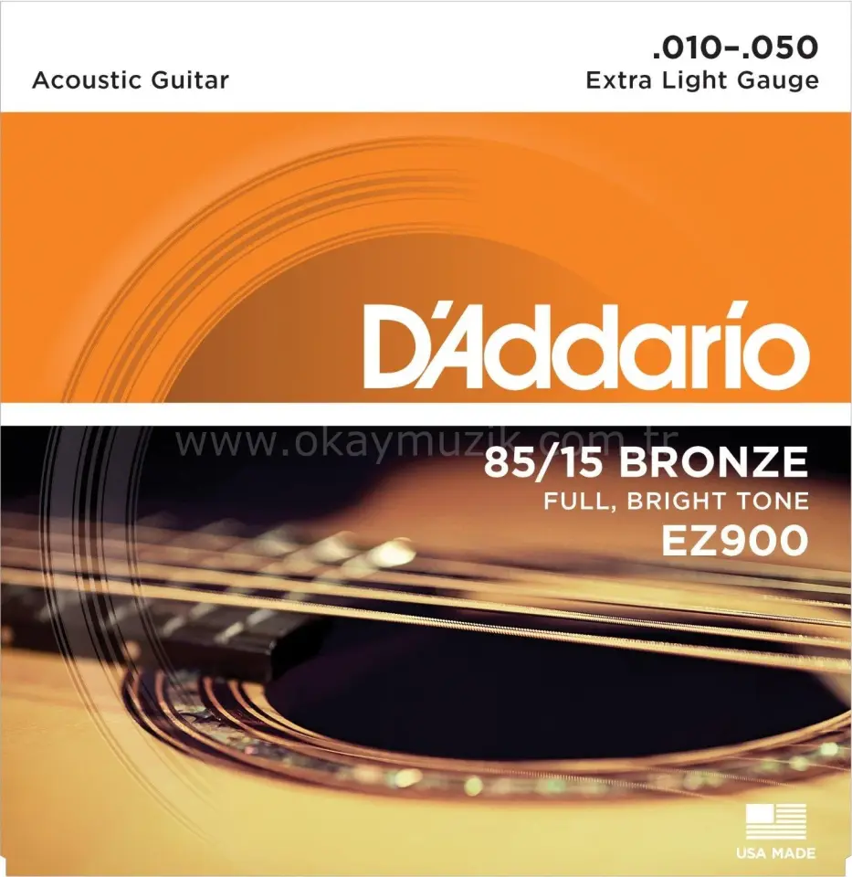 DADDARIO EZ900 AKUSTİK GİTAR TEL SETİ, 85/15 BRONZE, EXTRA LIGHT