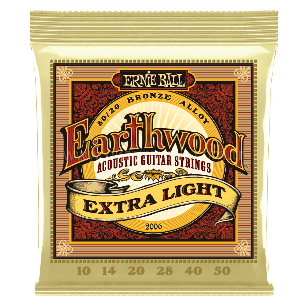 Extra Light Earthwood 80/20 Bronze Acoustic Gitar Teli 10-50 Gauge