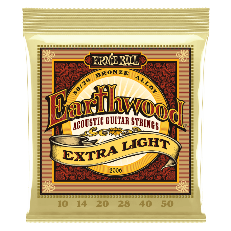 Extra Light Earthwood 80/20 Bronze Acoustic Gitar Teli 10-50 Gauge