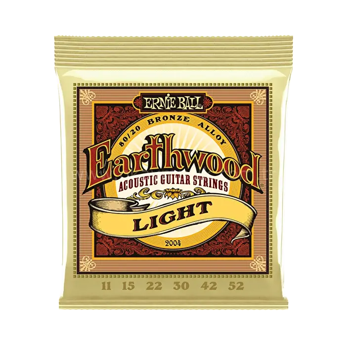 Ernie Ball P02004 Earthwood Light 80/20 Bronze 0.11 - 0.52 Akustik Gitar Teli